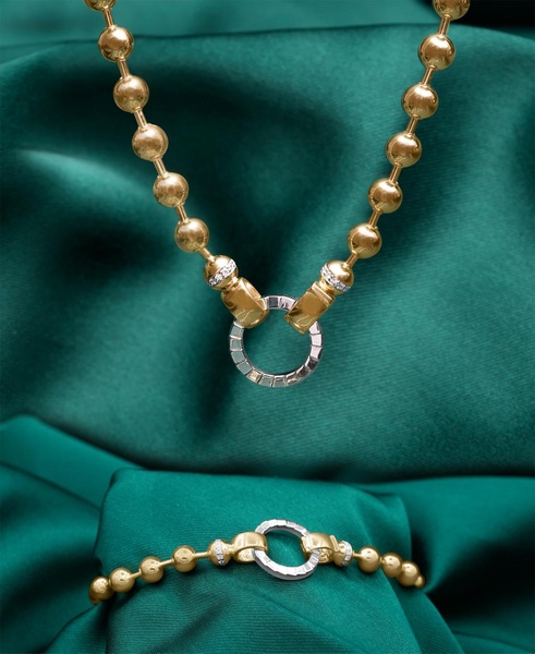 Diamond Beaded Bracelet (1/8 ct. t.w.) in  Gold Vermeil & Sterling Silver, Exclusively at Macy's