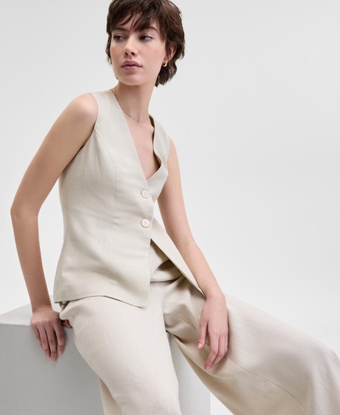 Women's Sleeveless Double-Button Vest, Exclusively at Macy's