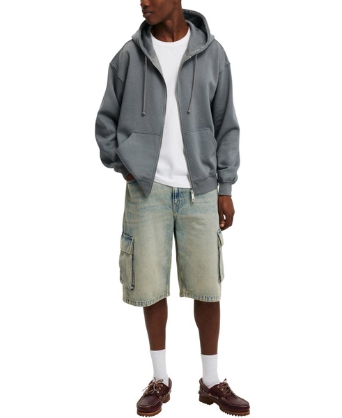 Men's Box Fit Zip Up Hoodie