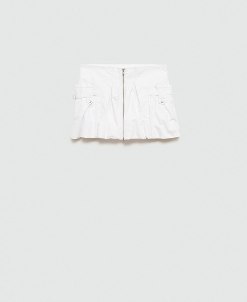 Women's Zipper Detail Balloon Mini-Skirt