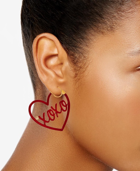 by Nadri 18k Gold-Plated XOXO Heart Hoop Earrings