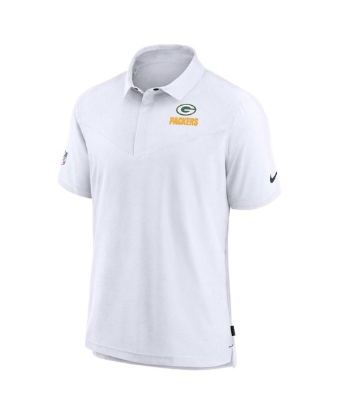 Men's White Bay Packers Sideline Lockup Performance Polo