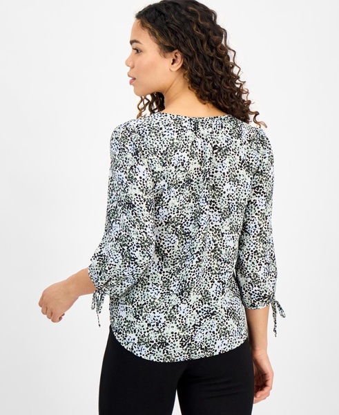 Women's Printed V-Neck Blouse