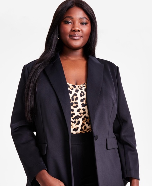 Trendy Plus Size Scuba-Knit Blazer, Created for Macy's