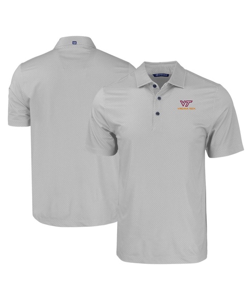 Men's Gray Virginia Tech Hokies Pike Eco Tonal Geo Print Stretch Polo