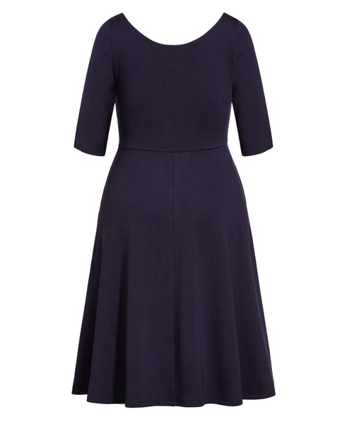 Plus Size Cute Girl Elbow Sleeve A-line Dress