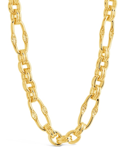 Tegan Textured Long Link Necklace