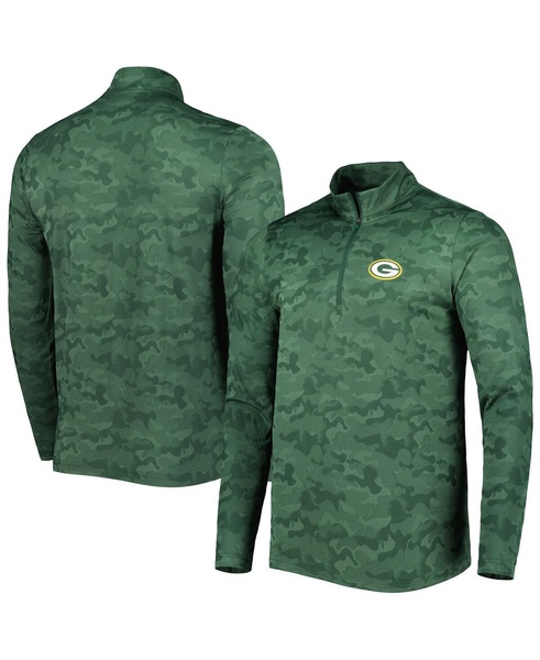 Men's Green Green Bay Packers Brigade Quarter-Zip Sweatshirt
