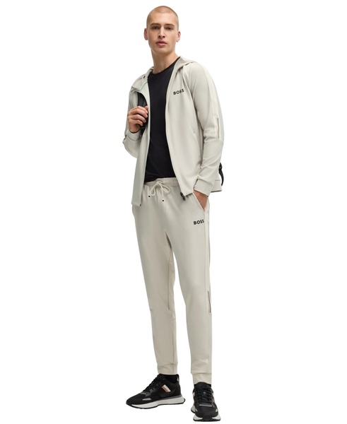 BOSS by Men’s Signature-Stripe Regular-Fit Zip-Up Hoodie