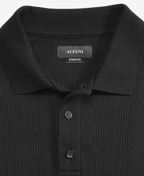 Men's Stretch Textured Stripe Jacquard Polo, Created for Macy's 
