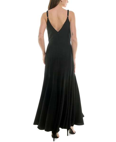 Women's Embellished Flower V-Neck Sleeveless Gown