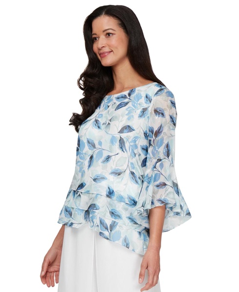 Women's Tiered Printed Chiffon Blouse