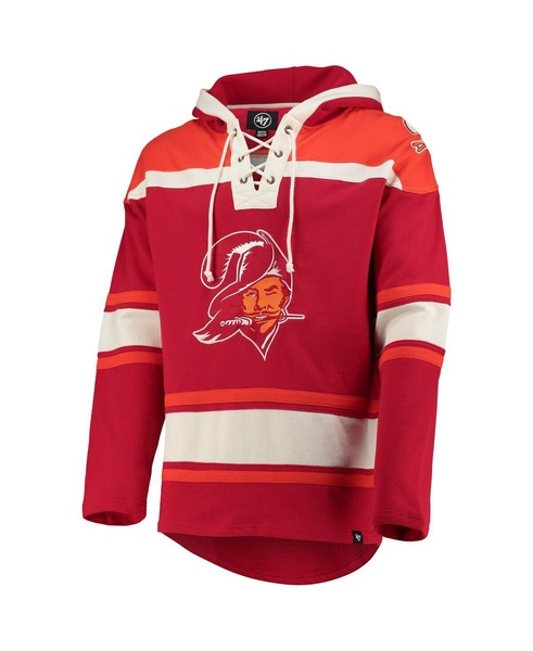 Men's Red Tampa Bay Buccaneers Throwback Lacer Pullover Hoodie