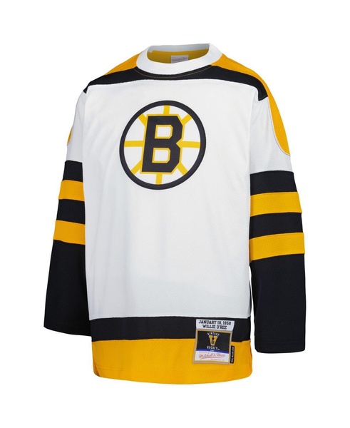 Big Boys and Girls Willie O'Ree White Boston Bruins 1958 Blue Line Player Jersey
