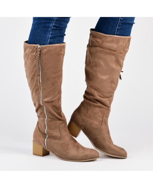Women's Sanora Wide Calf Stacked Heel Mid Shaft Boots