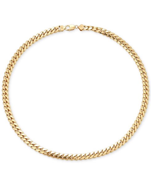 Men's Solid Cuban Link 22" Chain Necklace in 14k Gold-Plated Sterling Silver