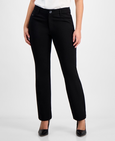 Petite Lexington Mid-Rise Straight-Leg Pants