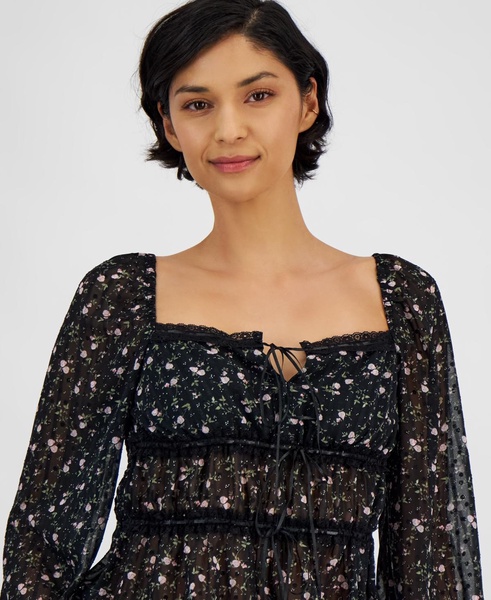 Women's Tie-Front Woven Top, Exclusively at Macy's