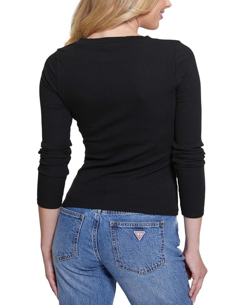 Women's Kyla Ribbed Henley Long-Sleeve Top