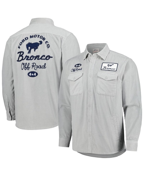 Men's Gray Bronco Reynolds Corduroy Button-Up Long Sleeve Shirt