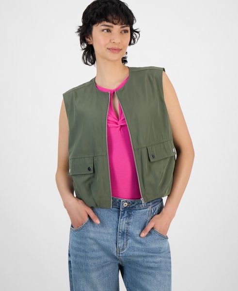 Women's Bubble-Hem Cargo Vest, Exclusively at Macy's