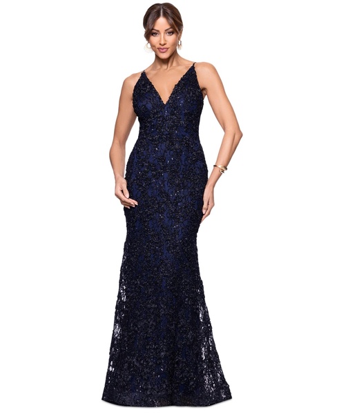 Women's Embellished Soutache Lace Sleeveless Gown