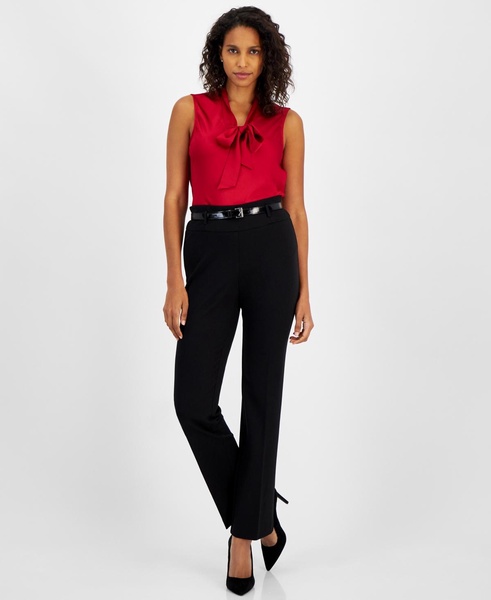 Women's Compression High-Rise Belted Bootcut Pants, Regular & Petite 