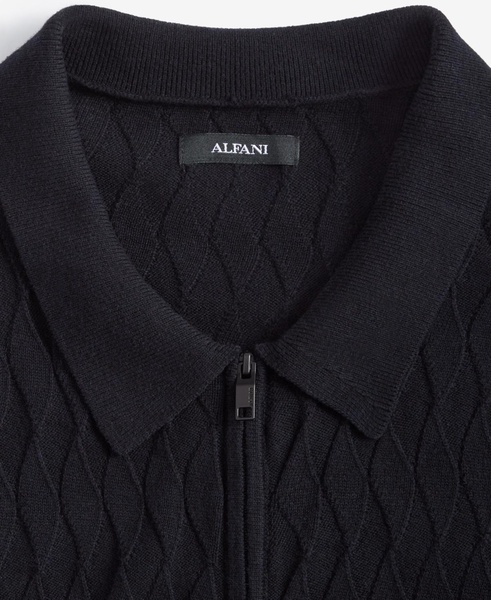Men's Textured Polo Sweater, Created for Macy's