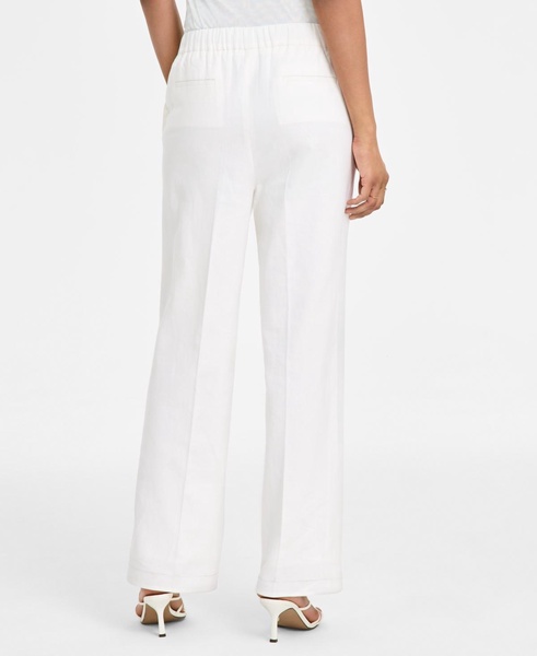 Women's High Rise Linen Pull-On Pants, Exclusively at Macy's