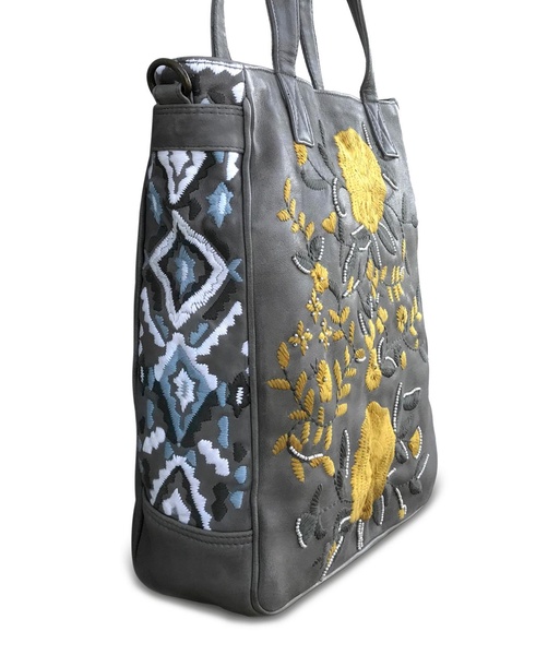 Women's Flora Soul Hand-Embroidery Tote Bag
