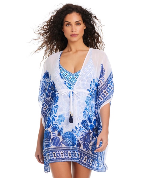Women's Sea Life V-Neck Caftan Cover-Up