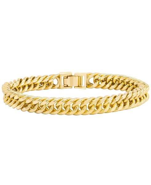 Men's Double Curb Link Bracelet in 10k Gold