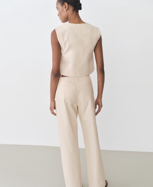 Women's Cotton Straight Mid-Rise Pants