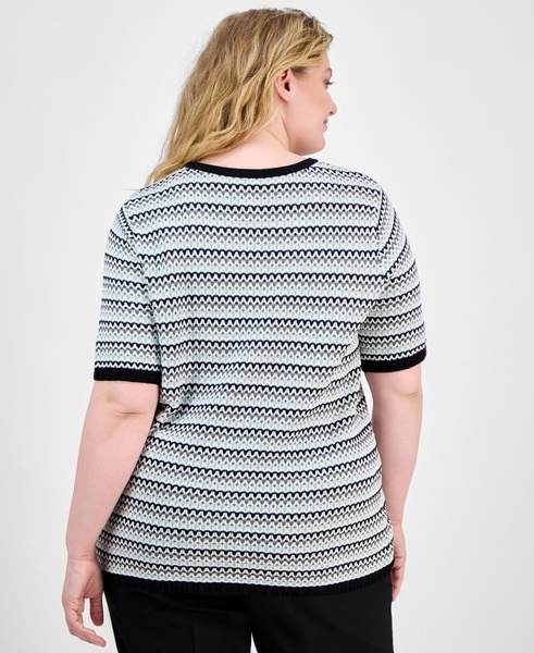 Plus Size Crewneck Short-Sleeve Sweater