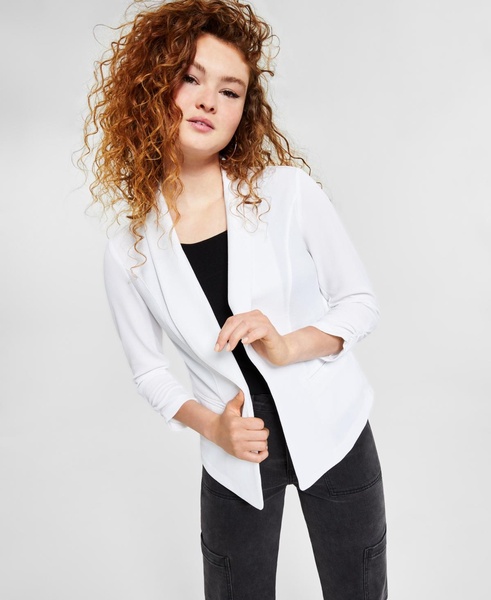 Women's Ruched 3/4-Sleeve Knit Blazer, Created for Macy's 