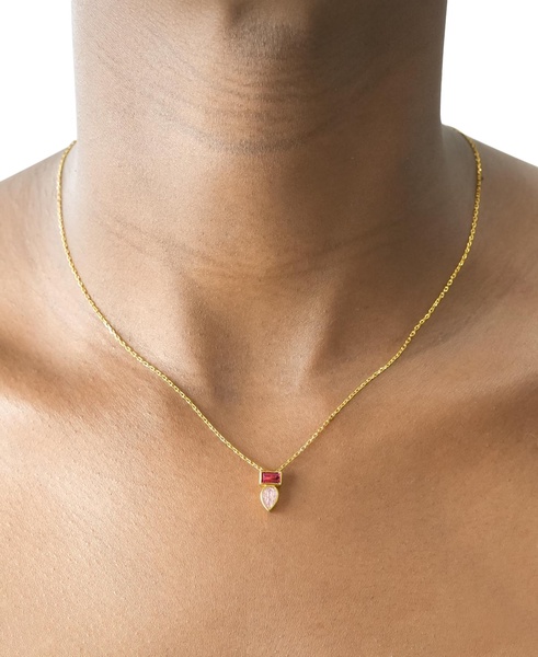 Peridot (3/8 ct. t.w.) & Green Tourmaline (1/3 ct. t.w.) Bezel 18" Pendant Necklace in Gold Vermeil (Also available in Morganite & Pink Topaz) Created for Macy's