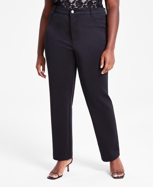 Plus Size Scuba-Knit Trousers, Exclusively at Macy's