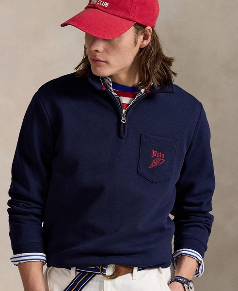 Men's Double-Knit Mesh Collared Sweatshirt