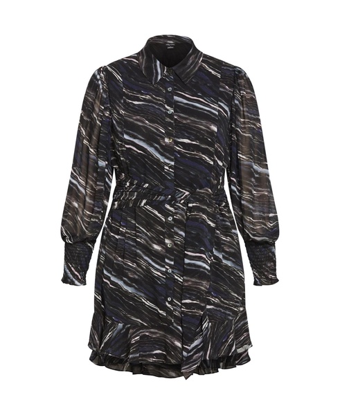 Plus Size Sheer Lover Print Dress