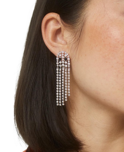 by Nadri Rhodium-Plated Pavé Ghost Fringe Drop Earrings