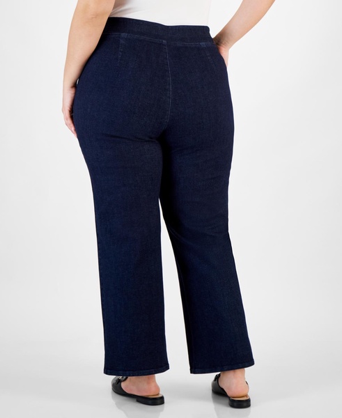 Plus Size High-Rise Pull-On Flare-Leg Jeans