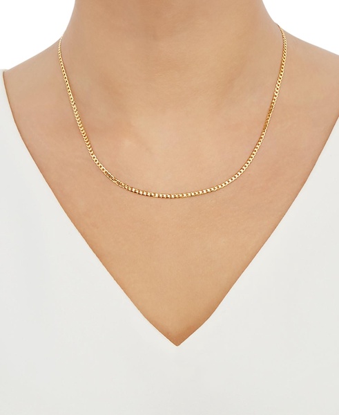 Fine Curb Link 18" Chain Necklace in 14k Gold