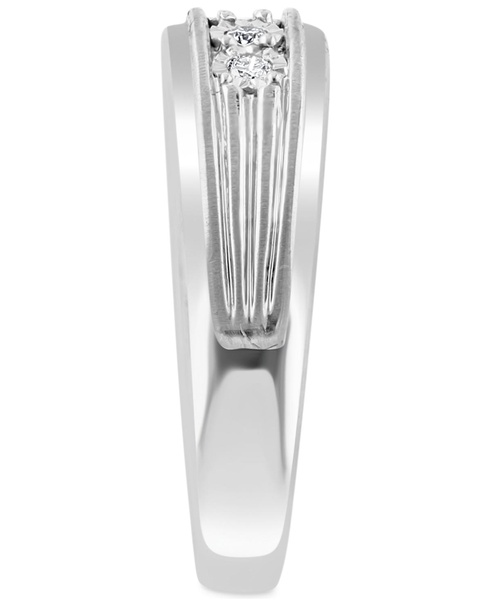 EFFY® Men's Diamond Ring (1/6 ct. t.w.) in Sterling Silver (Also available 14k Gold-Plated Sterling Silver)