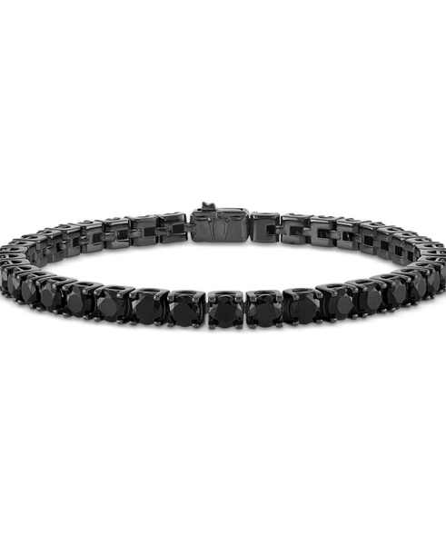 Men's Icon Black-Tone Sterling Silver Tennis Bracelet