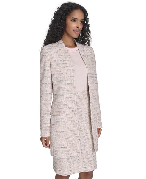 Women's Tweed Open-Front Long-Sleeve Blazer