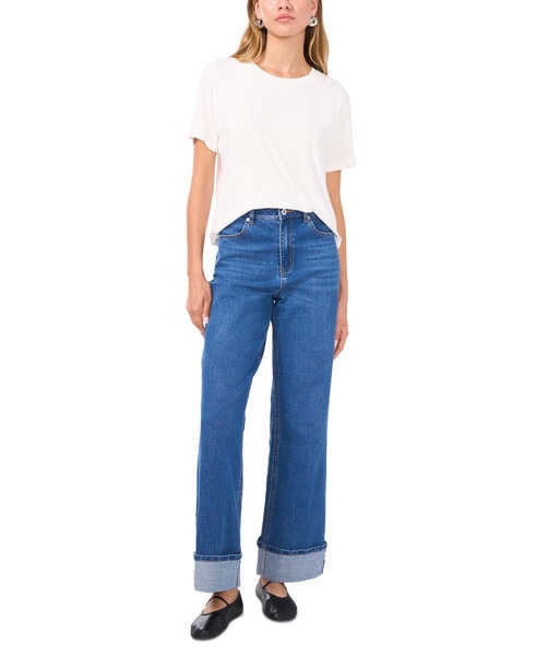 Women's Crewneck Ribbed Roomy-Fit T-Shirt