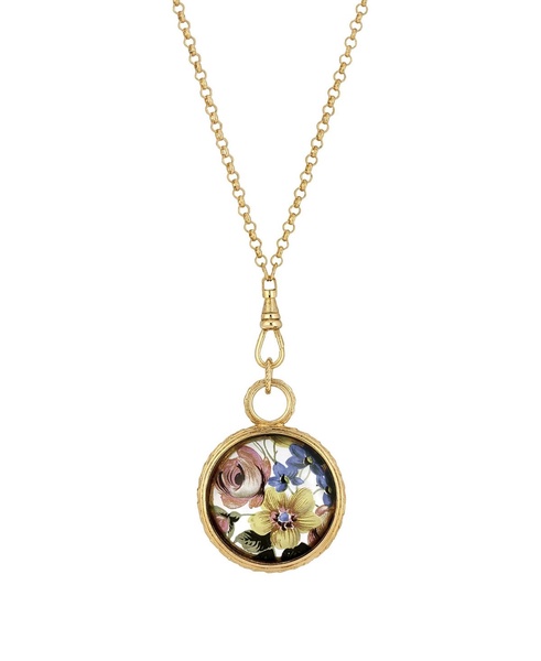 Round Floral Antique Necklace