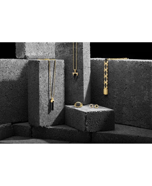 Men's Icon Black Ceramic Bracelet in Gold Ion-Plated Stainless Steel