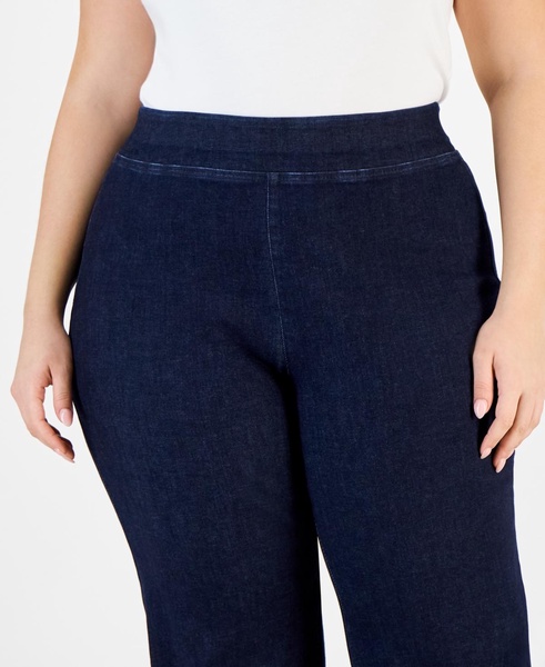 Plus Size High-Rise Pull-On Flare-Leg Jeans