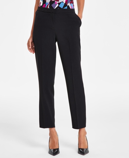 Slim Straight-Leg Elastic-Back Pants